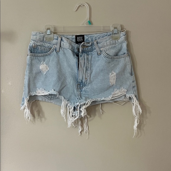 BDG Light Blue High-Rise Denim Shorts - Picture 1 of 3